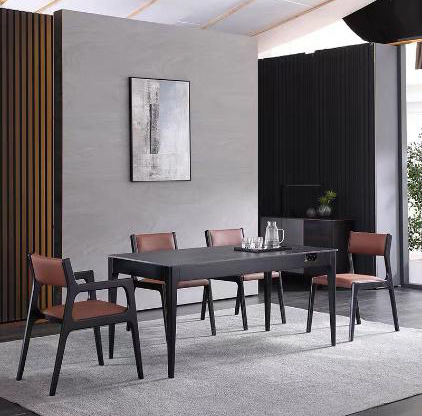 实木火锅餐桌（隐藏电磁炉）